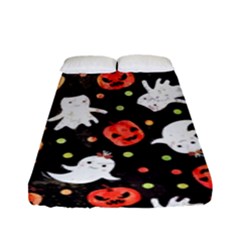 Cool Halloween Ghosts, Adoxali, Autumn Fitted Sheet (full/ Double Size) by kyorashop23