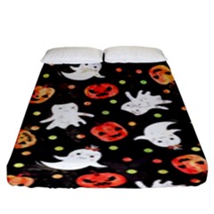 Cool Halloween Ghosts, Adoxali, Autumn Fitted Sheet (king Size) by kyorashop23