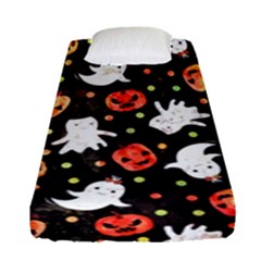 Cool Halloween Ghosts, Adoxali, Autumn Fitted Sheet (single Size) by kyorashop23