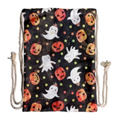 Cool Halloween Ghosts, Adoxali, Autumn Drawstring Bag (large) by kyorashop23