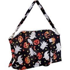 Cool Halloween Ghosts, Adoxali, Autumn Canvas Crossbody Bag by kyorashop23