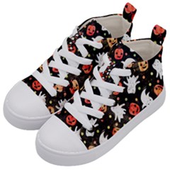 Cool Halloween Ghosts, Adoxali, Autumn Kids  Mid-top Canvas Sneakers by kyorashop23