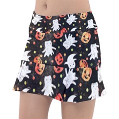 Cool Halloween Ghosts, Adoxali, Autumn Classic Tennis Skirt by kyorashop23