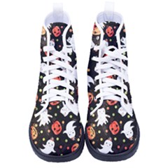 Cool Halloween Ghosts, Adoxali, Autumn Kid s High-top Canvas Sneakers by kyorashop23