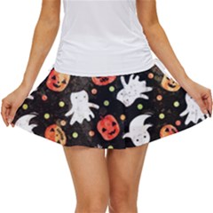 Cool Halloween Ghosts, Adoxali, Autumn Women s Skort by kyorashop23