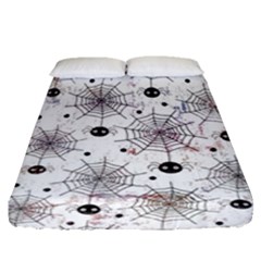 Creepy Spider Design, Adoxali, Halloween Fitted Sheet (queen Size) by kyorashop23