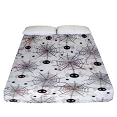 Creepy Spider Design, Adoxali, Halloween Fitted Sheet (california King Size) by kyorashop23