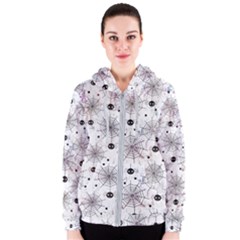 Creepy Spider Design, Adoxali, Halloween Women s Zipper Hoodie