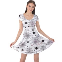 Creepy Spider Design, Adoxali, Halloween Cap Sleeve Dress by kyorashop23