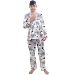 Creepy Spider Design, Adoxali, Halloween Men s Long Sleeve Satin Pajamas Set by kyorashop23