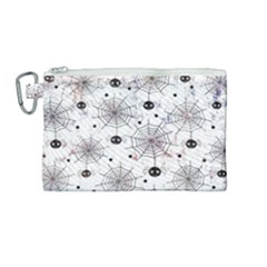 Creepy Spider Design, Adoxali, Halloween Canvas Cosmetic Bag (medium) by kyorashop23