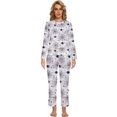 Creepy Spider Design, Adoxali, Halloween Womens  Long Sleeve Lightweight Pajamas Set by kyorashop23