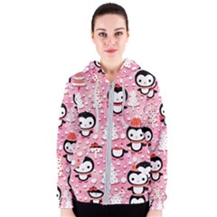 Cute Penguin Pattern, Adoxali, Christmas, December Women s Zipper Hoodie