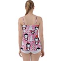 Cute Penguin Pattern, Adoxali, Christmas, December Babydoll Tankini Top View2