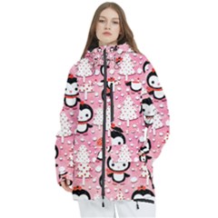 Cute Penguin Pattern, Adoxali, Christmas, December Women s Multi Pockets Zip Ski And Snowboard Waterproof Breathable Jacket by kyorashop23