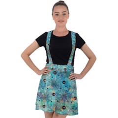 Cute Spiders Pattern, Adoxali, Halloween Velvet Suspender Skater Skirt by kyorashop23