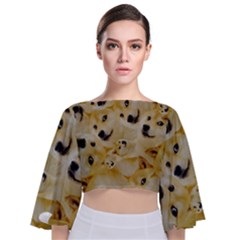 Doge , Memes Tie Back Butterfly Sleeve Chiffon Top by kyorashop23