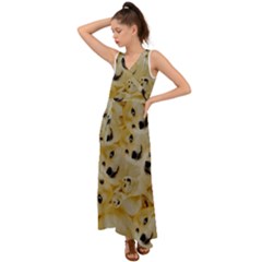 Doge , Memes V-neck Chiffon Maxi Dress by kyorashop23