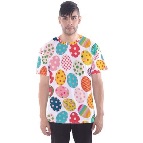 Easter Eggs Pattern, Easter Men s Sport Mesh T-shirt by kyorashop23