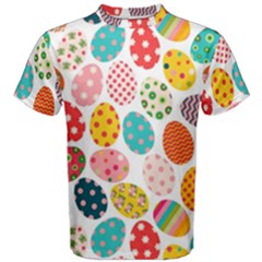 Easter Eggs Pattern, Easter Men s Cotton T-shirt by kyorashop23