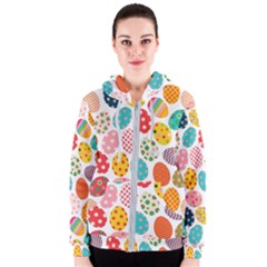 Easter Eggs Pattern, Easter Women s Zipper Hoodie