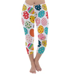 Easter Eggs Pattern, Easter Capri Winter Leggings 