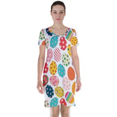 Easter Eggs Pattern, Easter Short Sleeve Nightdress