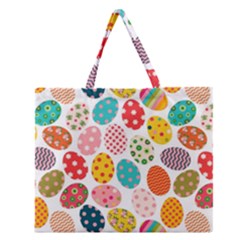 Easter Eggs Pattern, Easter Zipper Large Tote Bag by kyorashop23