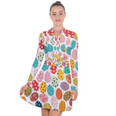 Easter Eggs Pattern, Easter Long Sleeve Panel Dress by kyorashop23