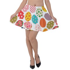 Easter Eggs Pattern, Easter Velvet Skater Skirt