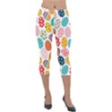 Easter Eggs Pattern, Easter Lightweight Velour Capri Leggings  View1