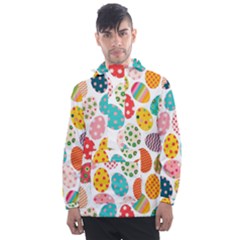 Easter Eggs Pattern, Easter Men s Front Pocket Pullover Windbreaker