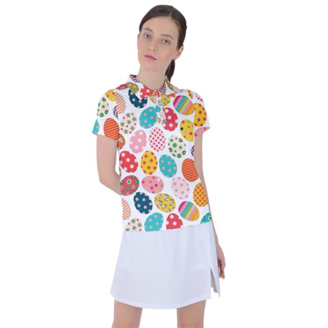 Easter Eggs Pattern, Easter Women s Polo T-shirt by kyorashop23