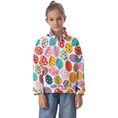 Easter Eggs Pattern, Easter Kids  Half Zip Hoodie