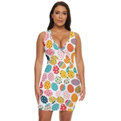 Easter Eggs Pattern, Easter Draped Bodycon Dress