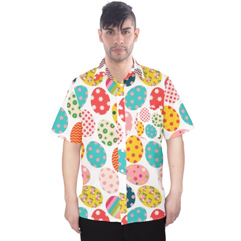 Easter Eggs Pattern, Easter Men s Hawaii Shirt by kyorashop23