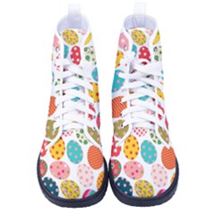 Easter Eggs Pattern, Easter Men s High-top Canvas Sneakers by kyorashop23