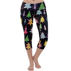 Fun Christmas Trees Capri Yoga Leggings by kyorashop23