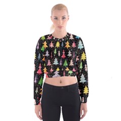 Fun Christmas Trees Cropped Sweatshirt