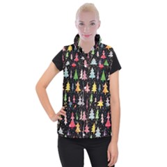 Fun Christmas Trees Women s Button Up Vest