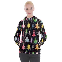 Fun Christmas Trees Women s Hooded Pullover