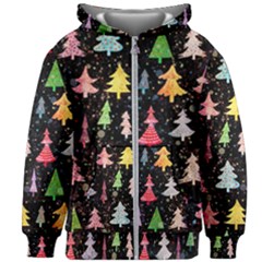 Fun Christmas Trees Kids  Zipper Hoodie Without Drawstring by kyorashop23