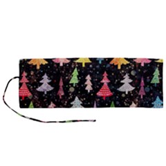 Fun Christmas Trees Roll Up Canvas Pencil Holder (m)