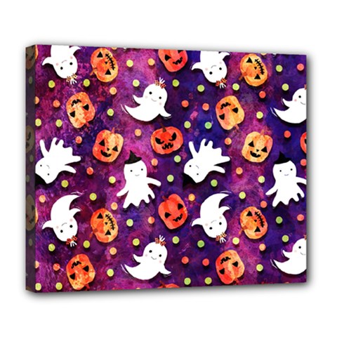 Fun Halloween Ghosts, Adoxali, Fun, Halloween Deluxe Canvas 24  X 20  (stretched) by kyorashop23