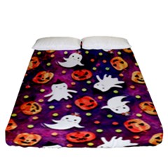 Fun Halloween Ghosts, Adoxali, Fun, Halloween Fitted Sheet (california King Size) by kyorashop23