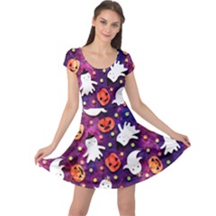 Fun Halloween Ghosts, Adoxali, Fun, Halloween Cap Sleeve Dress by kyorashop23