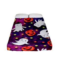 Fun Halloween Ghosts, Adoxali, Fun, Halloween Fitted Sheet (full/ Double Size) by kyorashop23