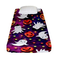 Fun Halloween Ghosts, Adoxali, Fun, Halloween Fitted Sheet (single Size) by kyorashop23