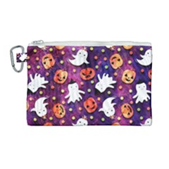 Fun Halloween Ghosts, Adoxali, Fun, Halloween Canvas Cosmetic Bag (large) by kyorashop23