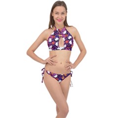 Fun Halloween Ghosts, Adoxali, Fun, Halloween Cross Front Halter Bikini Set by kyorashop23